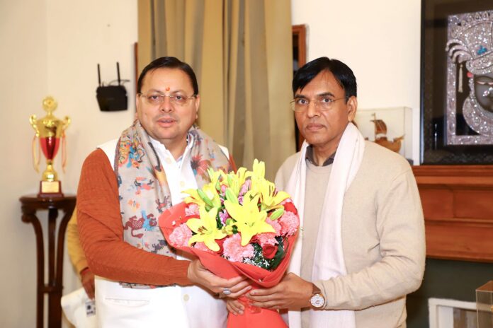 CM Dhami Met Sports Minister